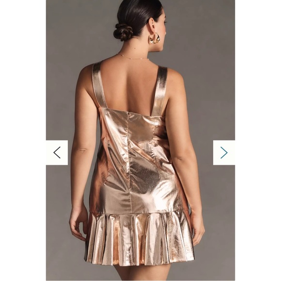 NWT Anthropologie Mare Mare Metallic V-Neck Dress Party Cocktail Evening Wedding - Picture 7 of 12